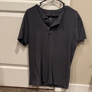 American Eagle Outfitters Men's Charcoal Button Down Shirt